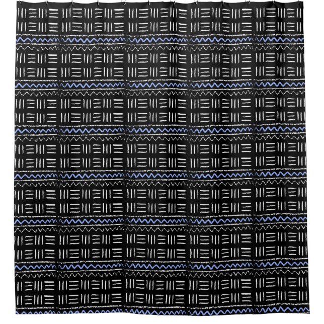 Rustic Rugged Black & Blue African Pattern Design (Front)