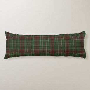 Rustic, rugged outdoors red/green plaid body pillow