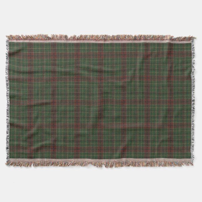 Rustic, rugged outdoors red/green plaid throw blanket (Front)