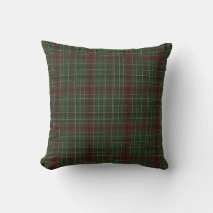 Rustic, rugged outdoors red/green plaid throw pillow