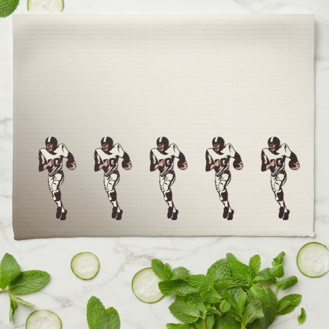 Rustic Running Back Football Players Kitchen Towel (Folded)