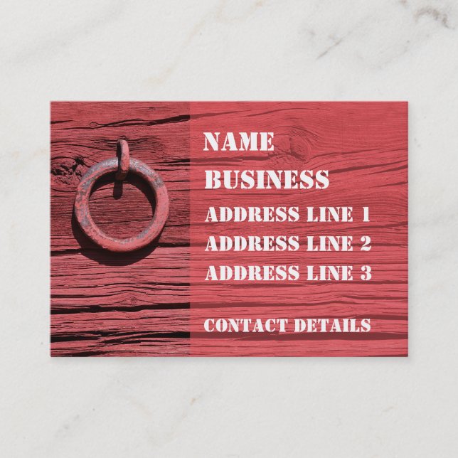 Rustic Rural Red Wooden Barn Wall Bookmark ATC Business Card (Front)