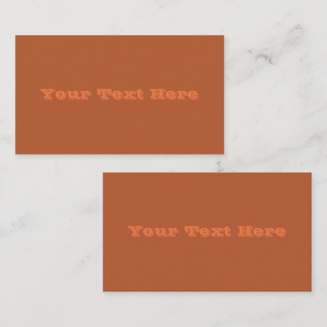 Rustic Rust Brown Solid Colour Business Card (Front/Back)