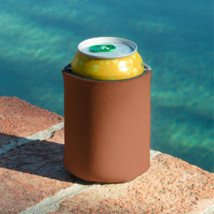 Rustic Rust Brown Solid Colour Can Cooler