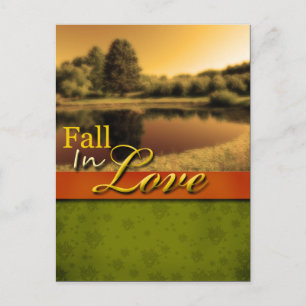 Rustic Rustic Fall In Love Wedding Postcard
