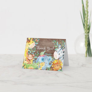 Rustic Safari Jungle Baby shower Merci Note