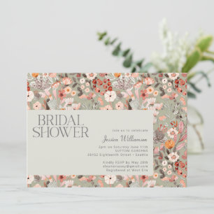 Rustic Sage Botanical Boho Bridal Shower Invitation