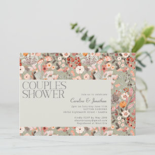 Rustic Sage Botanical Boho Couples Shower Invitation