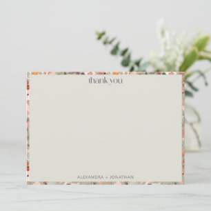 Rustic Sage Botanical Couples Shower Custom Names Thank You Card