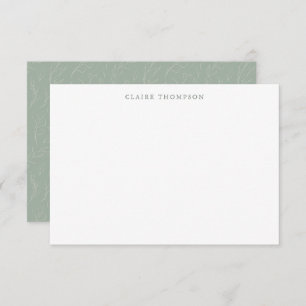 Rustic Sage Green Botanical Personalized Name  Card
