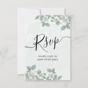 Rustic Sage Green Eucalyptus Wedding RSVP