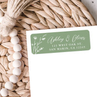 Rustic Sage Green Fleur sauvage Adresse du Mariage