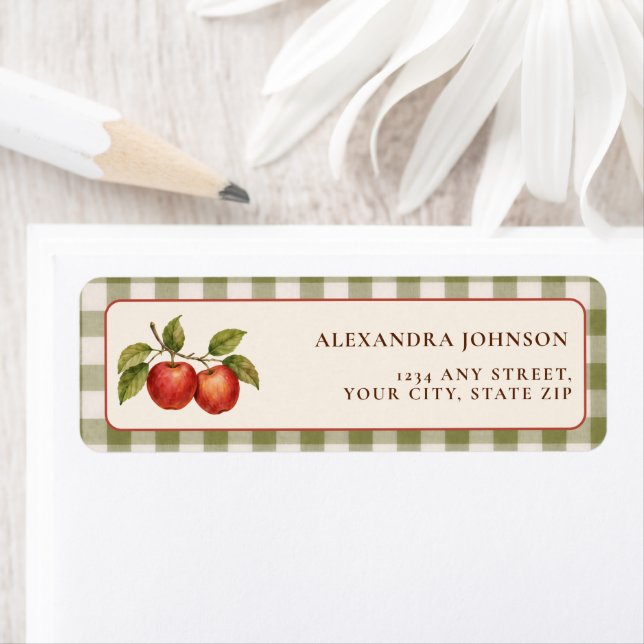 Rustic Sage Green Gingham Apple Bridal Shower (Insitu)