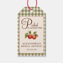 Rustic Sage Green Gingham Apple Bridal Shower