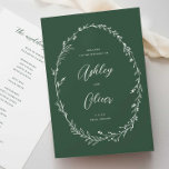 Rustic Sage Green Wildflower Wreath Wedding Program<br><div class="desc">This lovely wedding ceremony program features a lovely deep sage green and white colour palette with hand-drawn wildflowers and elegant typography. Together these elements create an rustic yet elegant wedding program that would be perfect for a romantic wedding any time of the year. This design coordinates with our Rustic Wildflowers...</div>