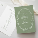 Rustic Sage Green Wildflower Wreath Wedding Program<br><div class="desc">This lovely wedding ceremony program features a lovely sage green and white colour palette with hand-drawn wildflowers and elegant typography. Together these elements create a rustic yet elegant wedding program that would be perfect for a romantic wedding any time of the year. This design coordinates with our Rustic Wildflowers wedding...</div>