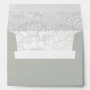 Rustic Sage Green with pre-printed Return Address Envelope