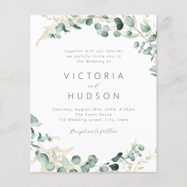 Rustic sage greenery boho all in one wedding (Front)