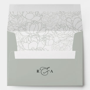 Rustic Sage w/ pre-printed Return Address Monogram Envelope