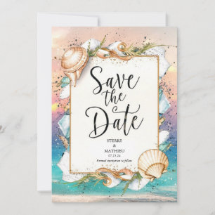 Rustic Sandy Painted Beach Wedding Save The Date