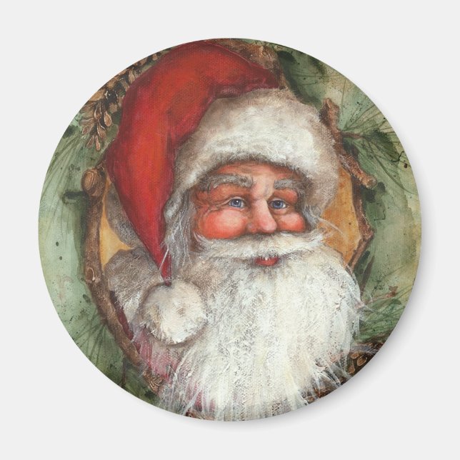 RUSTIC SANTA CLAUS MAGNET (Front)