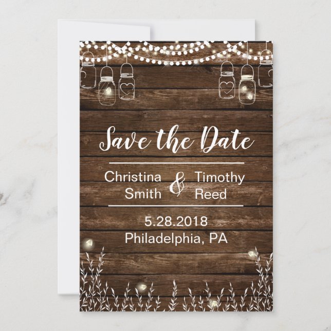 Rustic Save the Date Card for Country Weddings (Front)