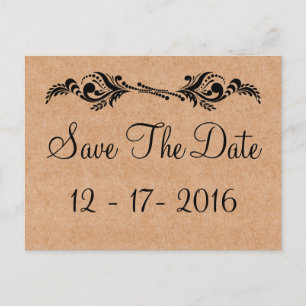 Rustic Save The Date Carte Postale Photo Mariage B