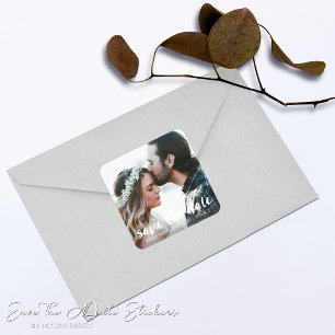 Rustic Save the Date   Save our Date Announcement Square Sticker