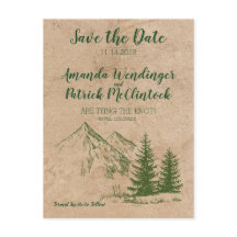 Rustic Scenic Mountain Save the Date Postcard
