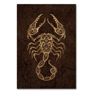 Rustic Scorpio Zodiac Sign on Stone Effect Table Number
