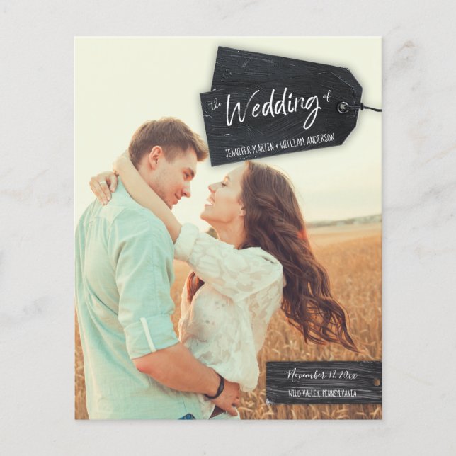 Rustic Scrapbook Photo Wedding Program (Front)