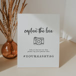Rustic Script Capture The Love Wedding Hashtag Pedestal Sign<br><div class="desc">This rustic script Capture the Love wedding hashtag pedestal sign is perfect for a country wedding. The simple and modern black and white design features unique whimsical handwritten calligraphy lettering with a contemporary minimalist boho style. Customizable in any colour. Keep the design minimal and simplistic, as is, or personalize it...</div>