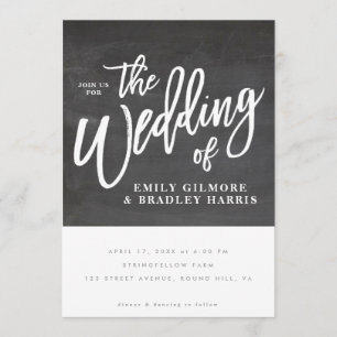 Rustic Script Chalkboard Invitation