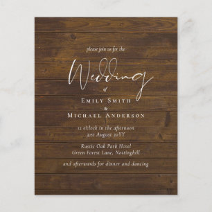 Rustic Script Country Barn Woodland Budget Wedding