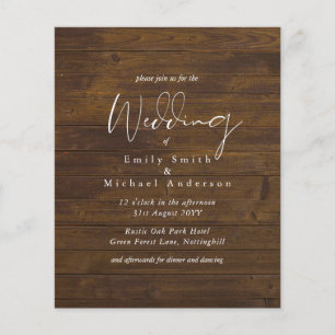 Rustic Script Country Barn Woodland Budget Wedding