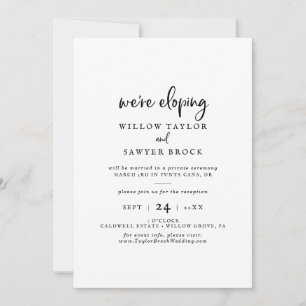 Rustic Script Elopement Reception Invitation