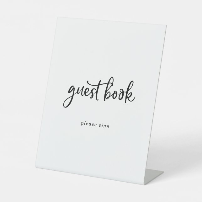Rustic Script Guest Book Sign (Front)