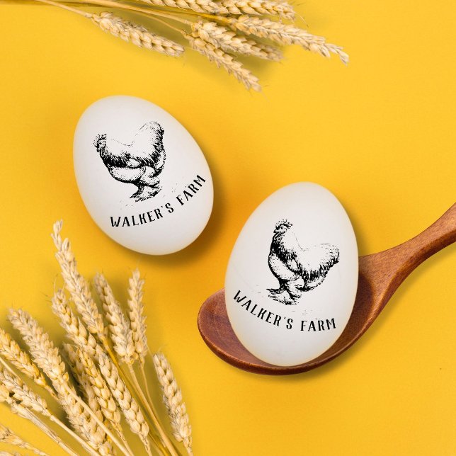 Rustic Script Hen Egg Stamp (Creator Uploaded)