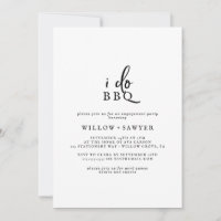 Rustic Script I Do BBQ Engagement Party Invitation