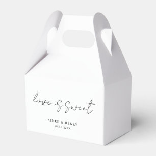 Rustic Script Modern Wedding Favor Box