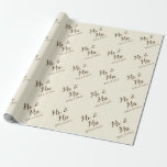 Rustic Script Newlywed Mr Mrs Just Married Custom Wrapping Paper<br><div class="desc">Rustic Script Newlywed Mr Mrs Just Married Custom Wrapping Paper is the perfect touch to add to bridal shower gifts for bride to be.  Featuring beautiful script and classic fonts,  this custom gift wrap is a must-have.  Personalized with name by clicking "Customize It"!</div>