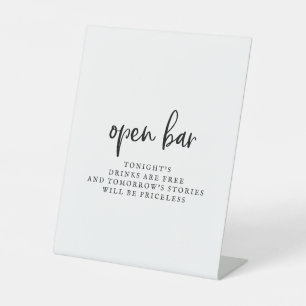 Rustic Script Open Bar Sign