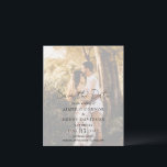 Rustic Script Photo Budget Wedding Save the Date<br><div class="desc">Modern photo budget wedding save the date featuring a simple design with "Save the Date" in a rustic style script typography along with your wedding details over your favourite picture with an opaque overlay.  This elegant save the date with a minimalist layout is great for any style of wedding.</div>