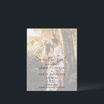 Rustic Script Photo Budget Wedding Save the Date<br><div class="desc">Modern photo budget wedding save the date featuring a simple design with "Save the Date" in a rustic style script typography along with your wedding details over your favourite picture with an opaque overlay.  This elegant save the date with a minimalist layout is great for any style of wedding.</div>