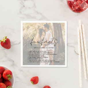 Rustic Script Photo Modern Wedding Napkin