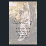 Rustic Script Photo Modern Wedding Program<br><div class="desc">Modern photo wedding program featuring a simple design with "the wedding of" and the headers in a rustic style script typography along with your wedding details over your favourite picture with an opaque overlay.  This elegant program with a minimalist layout is great for any style of wedding.</div>