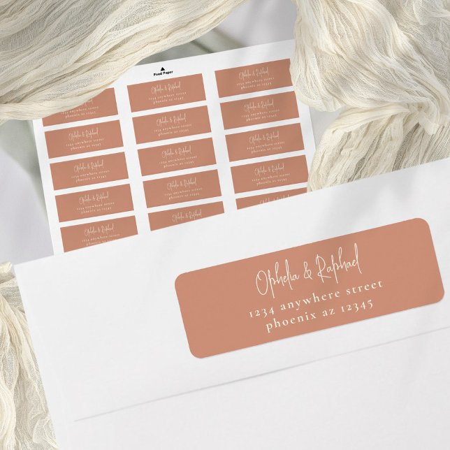 Rustic Script Retourner l'adresse Mariage Terracot (Créateur téléchargé)