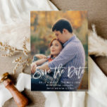 Rustic script romantic save the date card<br><div class="desc">A Rustic design with romantic image and rustic typography script. The text features on this design can be edited</div>