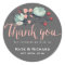 Rustic Script Thank You Floral Wedding Sticker