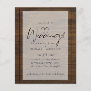 Rustic Script Typography Budget Wedding
